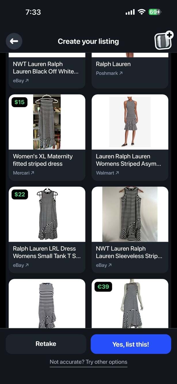 100% Cotton Ralph Lauren Women's Striped Asymmetrical Flounce Dress Blue White L - Picture 9 of 9